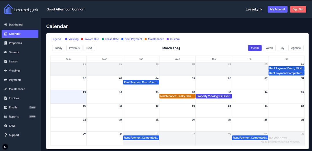 Tenant Management Portal